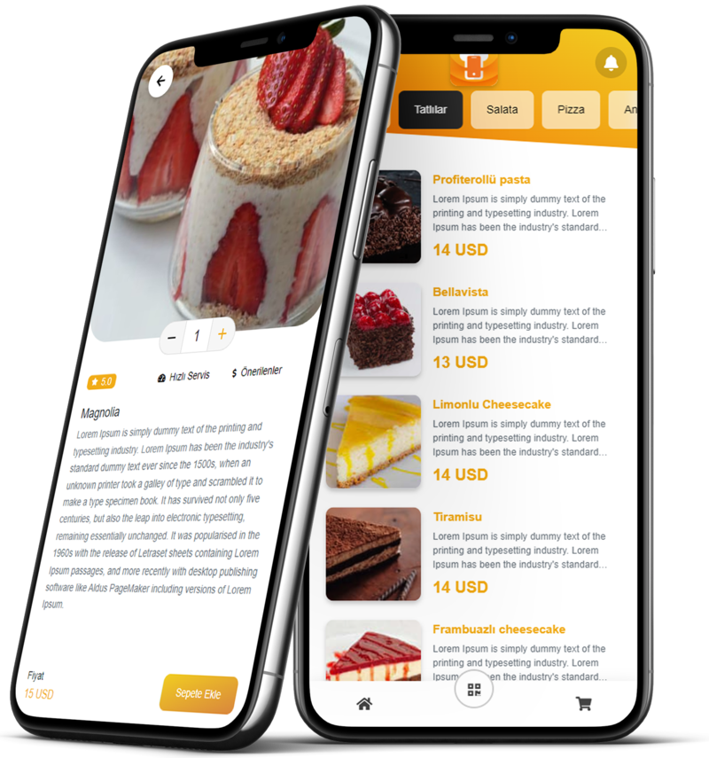 QR menü ve mobil restoran otomasyonu