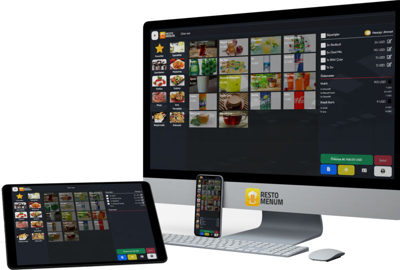 Restoran adisyon sistemi ekran görünümü